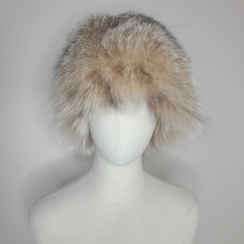 Vtg Evans Chicago Fox Fur Pillbox Hat Mid Century‎ Luxury Winter Retro Statement
